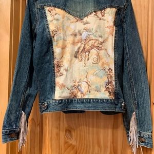 Custom Western Jean Jacket with Fringe 🤩